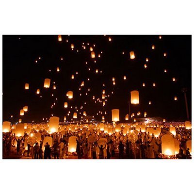  which hang from the back or side of the chair Floating Lanterns