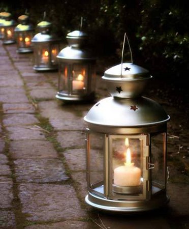 Short Large Lanterns Line The Aisle