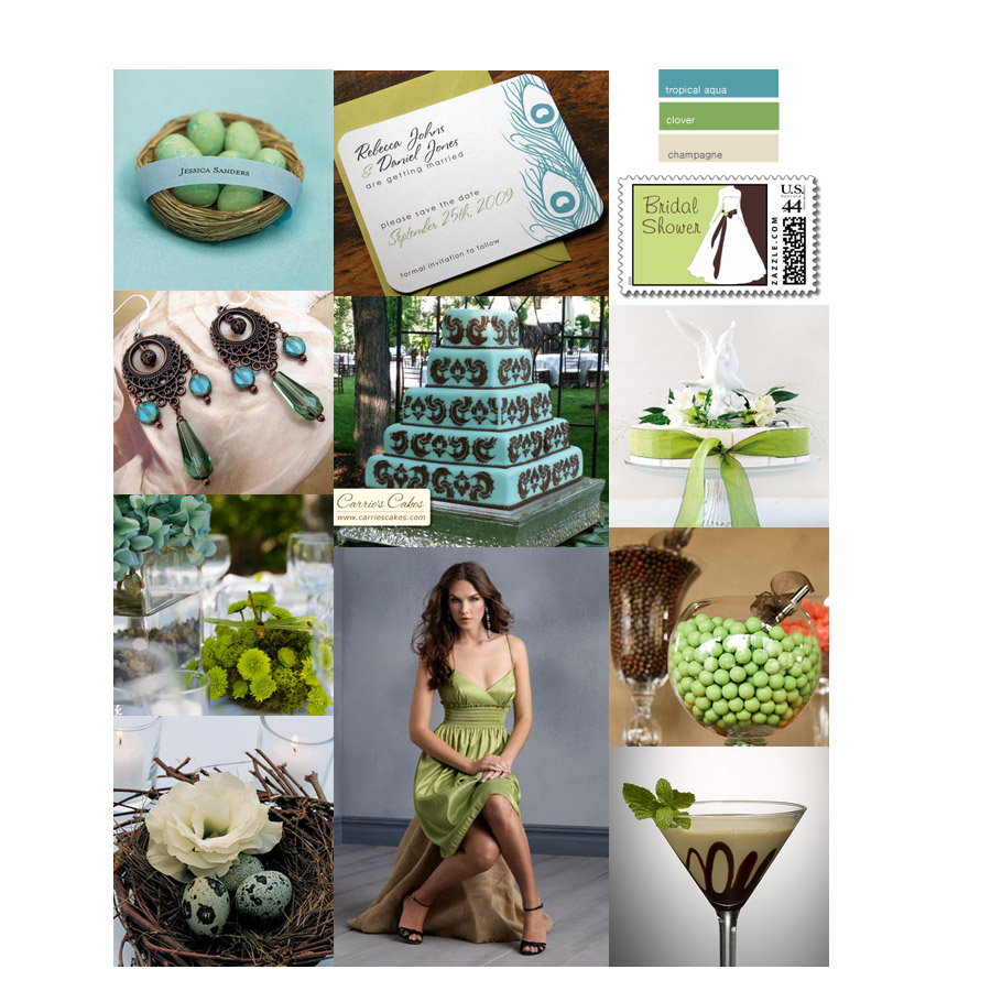 blue and green wedding theme