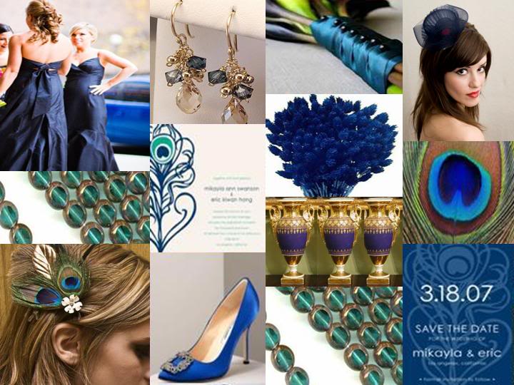 blue peacock wedding theme