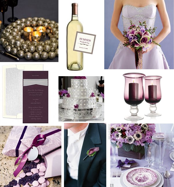 purple wedding centrepiece ideas