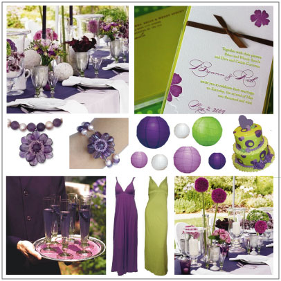 purple green rustic wedding invitations