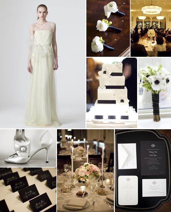 Black And White Wedding Theme Photos. Green Black And White Wedding