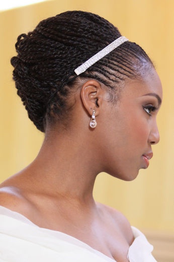 mini twists African American bridal hair