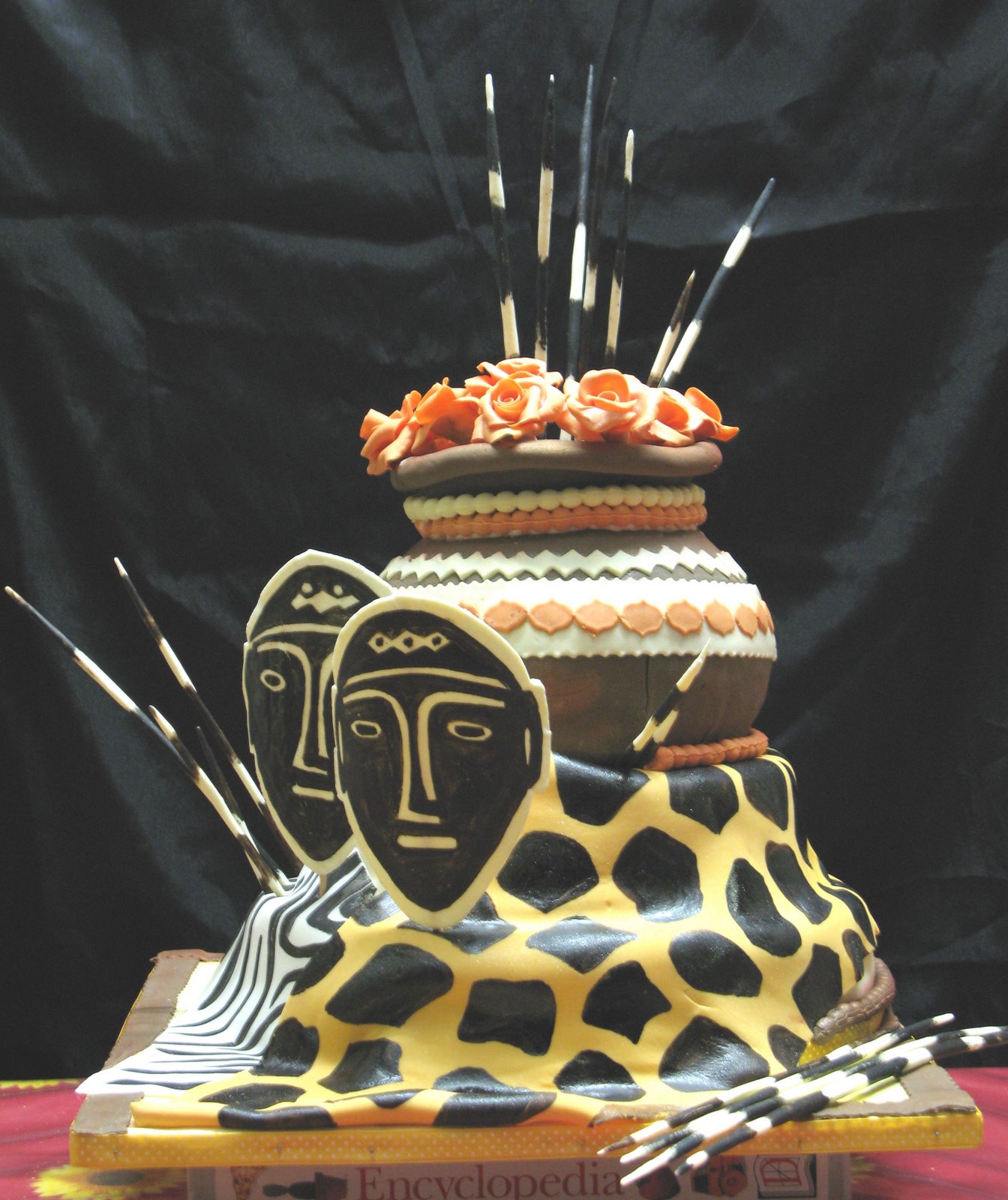 African-cake with Masks and Spears