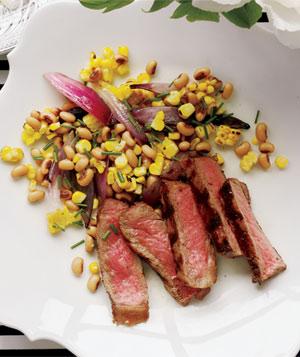 Steak With Corn and Black-Eyed Pea Salad